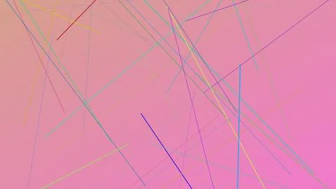 Vibrant abstract background with colorful intersecting lines on a pink grad.. 库存插图