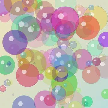 Vibrant Abstract Background with Colorful Overlapping Translucent Bubbles a.. Stock Illustration