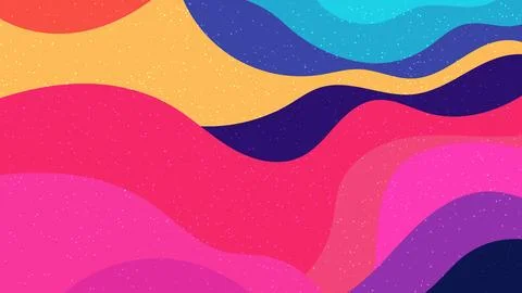 Vibrant abstract background with colorful wave layers in pink yellow and bl.. Illustrazione stock