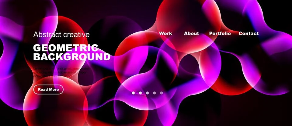 Vibrant abstract background features flowing shapes, text elements, navigatio 스톡 일러스트