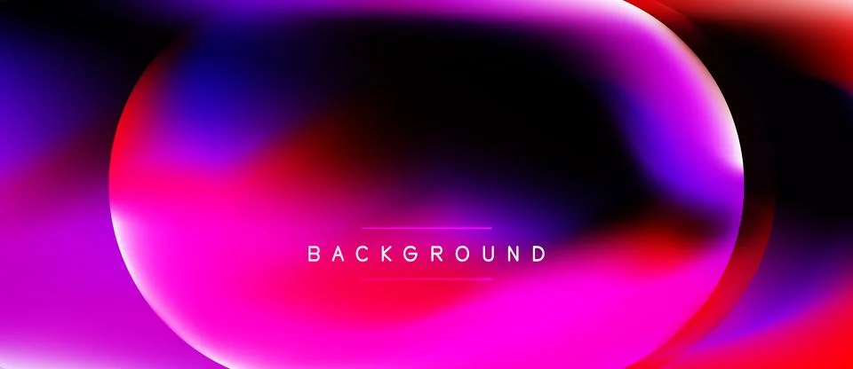 Vibrant abstract background features flowing pink, purple, blue hues. Central Stock Illustration