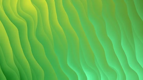 A vibrant abstract background featuring flowing wavy lines in shades of green Stock Footage 303760313