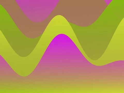 Vibrant Abstract Background Featuring Fluid Wavy Shapes in Lime Green and P.. Stock Illustration