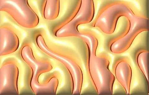 A vibrant abstract background featuring glossy, undulating organic shapes i.. Stock Illustration