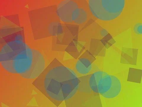 Vibrant Abstract Background Featuring Overlapping Translucent Geometric Sha.. Stock Illustration