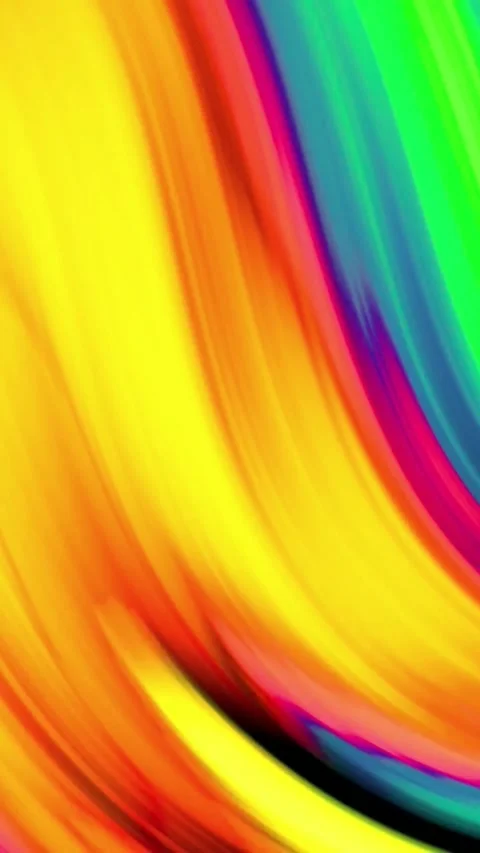 Vibrant abstract background with flowing liquid waves in bright yellow blue and 스톡 동영상 347484798