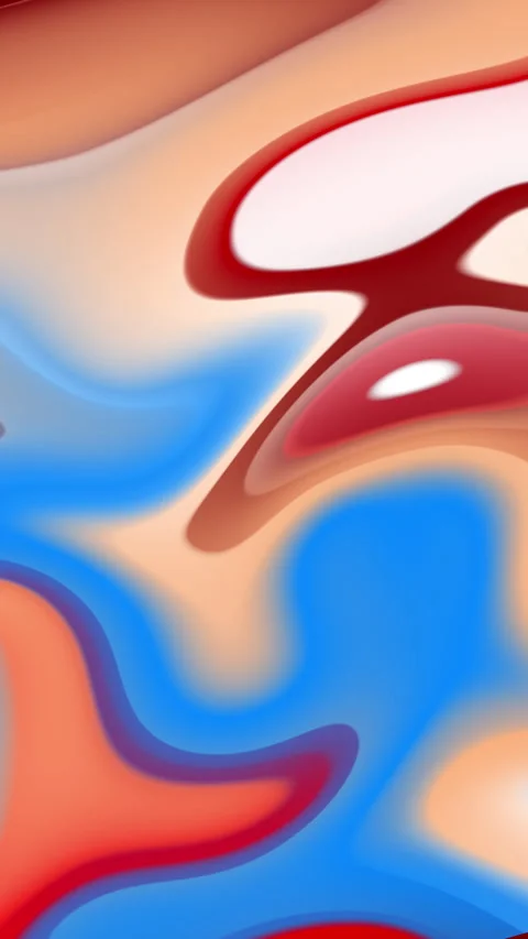 Vibrant abstract background with fluid red, blue, and beige organic 스톡 동영상 309849751