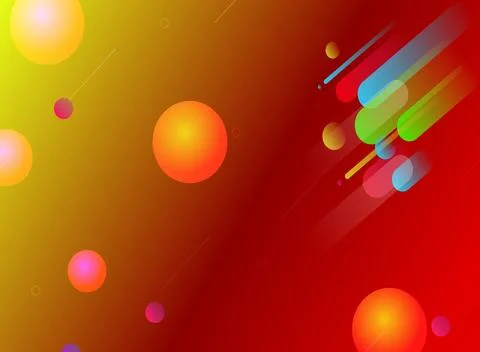 Vibrant abstract background with glowing spheres and diagonal motion elements Illustrazione stock