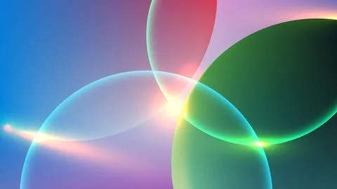 Vibrant abstract background with glowing translucent spheres and neon color.. Stock Illustration