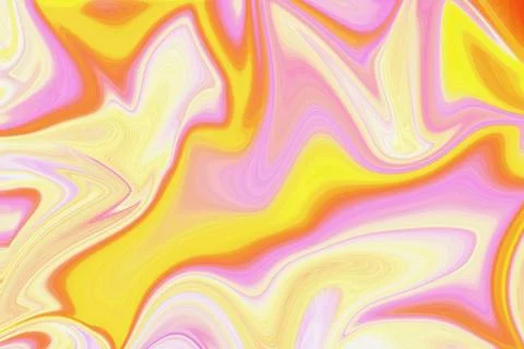 Vibrant abstract background with liquid marble texture in bright yellow Stock Illustration