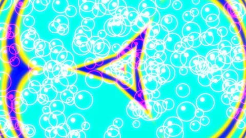 Vibrant abstract background loop with geometric shapes and bubble bokeh effec Stock Footage 337498561