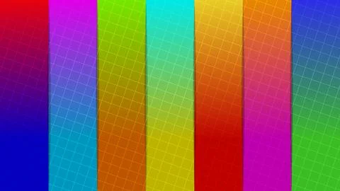 Vibrant Abstract Background with Multicolored Stripes and Subtle Grid Overlay Stock Illustration