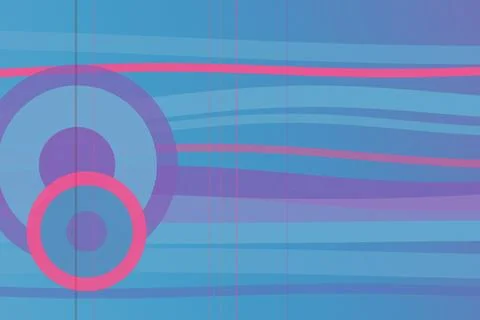 Vibrant abstract background with overlapping circles and plaid lines in blu.. Stock Illustration