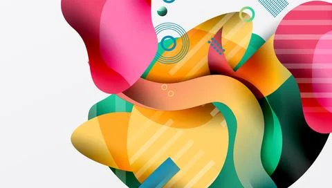 Vibrant abstract background overlapping shapes Stock Illustration