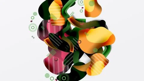 Vibrant abstract background overlapping shapes 스톡 일러스트