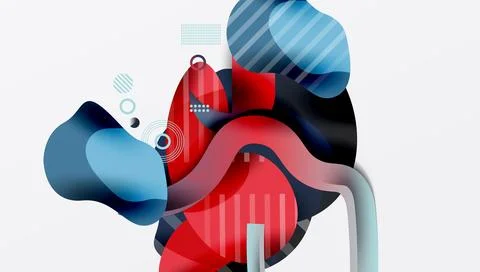 Vibrant abstract background overlapping shapes Stockillustratie