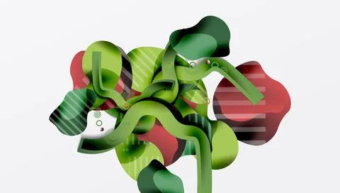 Vibrant abstract background overlapping shapes イラスト素材