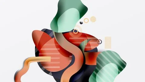 Vibrant abstract background overlapping shapes イラスト素材