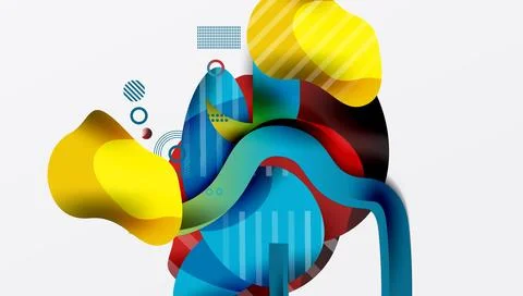 Vibrant abstract background overlapping shapes Illustrazione stock