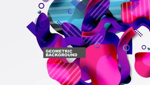 Vibrant abstract background overlapping shapes イラスト素材