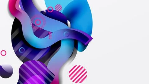 Vibrant abstract background overlapping shapes Stock Illustration