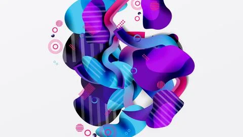Vibrant abstract background overlapping shapes Illustrazione stock