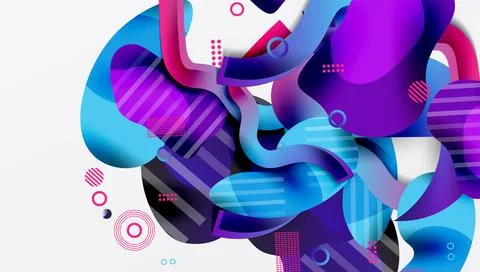 Vibrant abstract background overlapping shapes イラスト素材