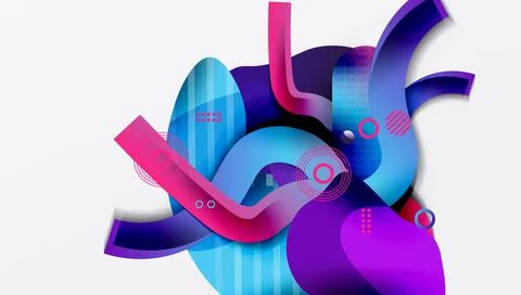 Vibrant abstract background overlapping shapes Illustrazione stock