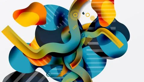 Vibrant abstract background overlapping shapes Stock Illustration