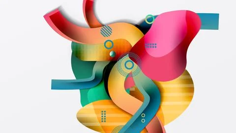 Vibrant abstract background overlapping shapes Illustrazione stock