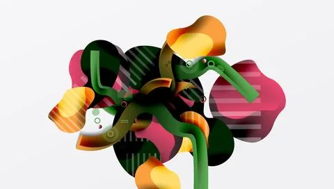 Vibrant abstract background overlapping shapes Stock Illustration