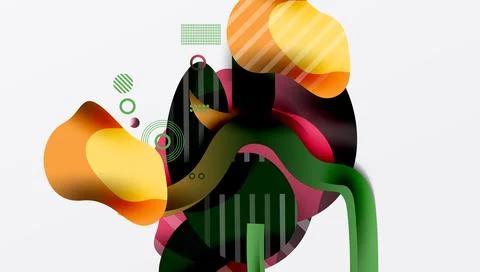 Vibrant abstract background overlapping shapes イラスト素材