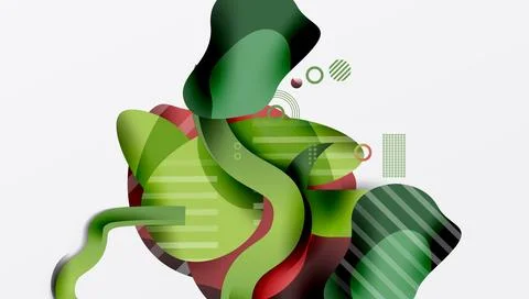 Vibrant abstract background overlapping shapes イラスト素材