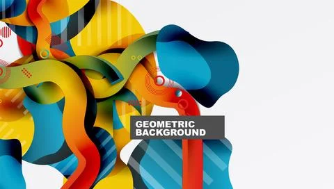 Vibrant abstract background overlapping shapes Illustrazione stock