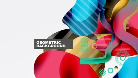 Vibrant abstract background overlapping shapes Illustrazione stock