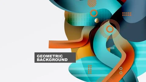 Vibrant abstract background overlapping shapes 스톡 일러스트