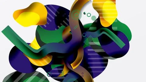 Vibrant abstract background overlapping shapes イラスト素材