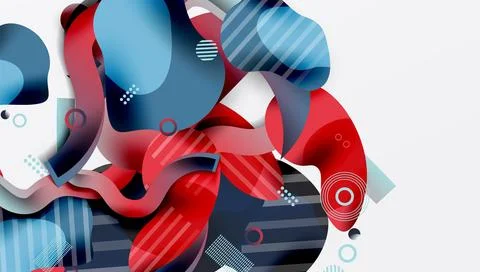Vibrant abstract background overlapping shapes Stockillustratie