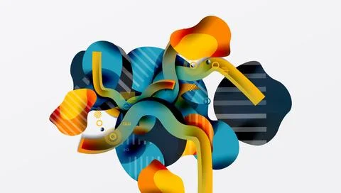Vibrant abstract background overlapping shapes Stock Illustration