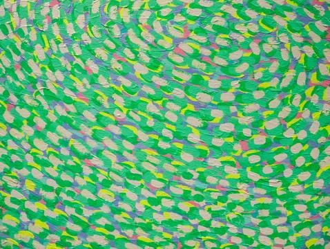 Vibrant abstract background pattern of textured brush strokes and dots in g.. Stock Photos