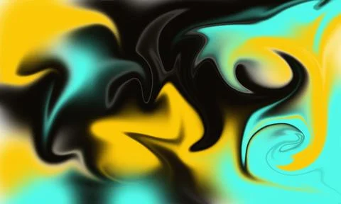 Vibrant abstract background, with swirling liquid, patterns in bright, yell.. Stock Illustration