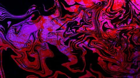 Vibrant abstract background with swirling patterns of red, purple, and black Stock Illustration