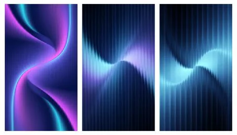 Vibrant abstract backgrounds with dynamic blue purple gradients Stock Illustration