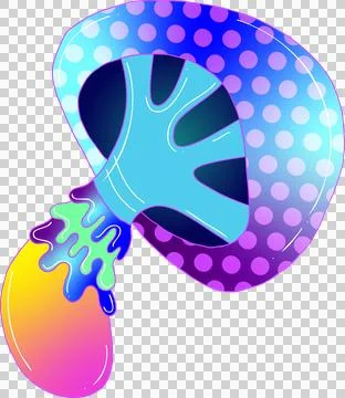 Vibrant abstract blob showing flat dot ring and dripping drop on transparent Stock Illustration