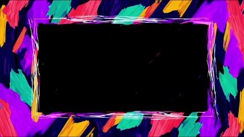 Vibrant abstract brush strokes with dynamic colorful frame transitions Stock Footage 315158184