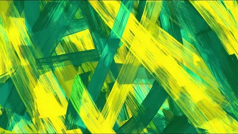 Vibrant abstract brushstrokes in motion ? dynamic green and yellow patterns Stock Footage 315158167