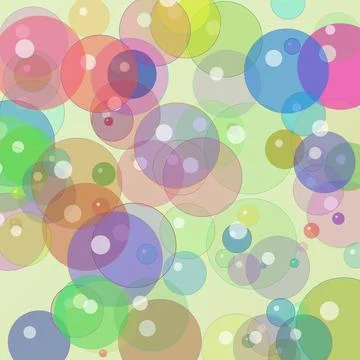 Vibrant abstract bubble pattern background with overlapping transparent col.. Stock Illustration