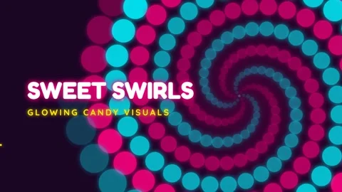 Vibrant abstract candy swirl graphic loop background for festive design Video stock 337576608