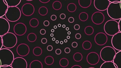 Vibrant abstract circle pattern background design in magenta and black tones Stock Footage 341055221