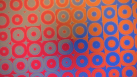 Vibrant abstract circles and squares on a textured backdrop Video stock 340364508